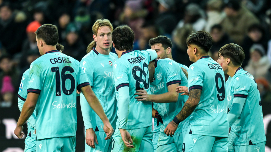 Serie A: il Bologna vince 3-0 a Udine, Cagliari-Genoa 3-3