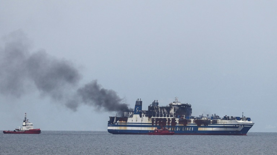 Greece resumes search for ferry fire survivors