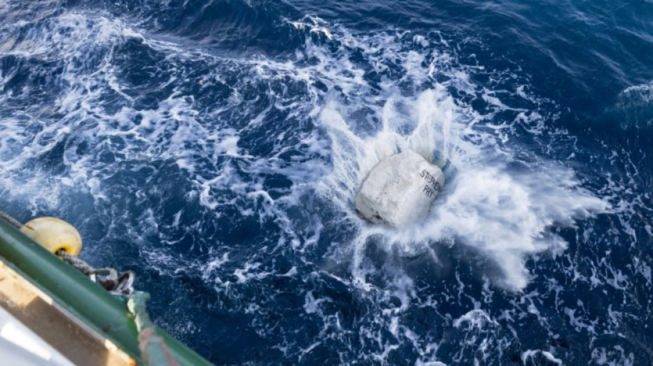 Royaume-Uni: contre une p&ecirc;che "destructrice", Greenpeace largue des blocs de pierre en mer 