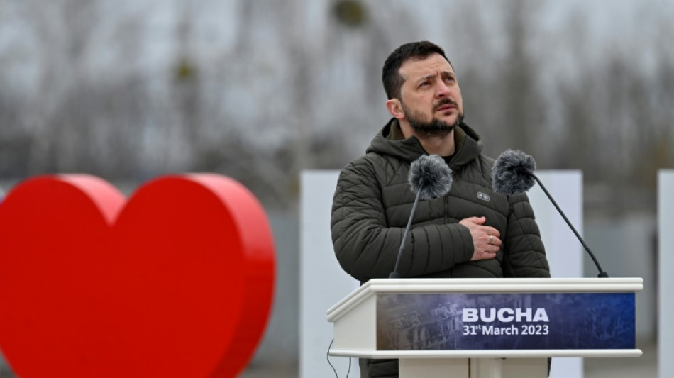 Un an apr&egrave;s Boutcha, Zelensky salue la r&eacute;sistance ukrainienne contre l'invasion russe